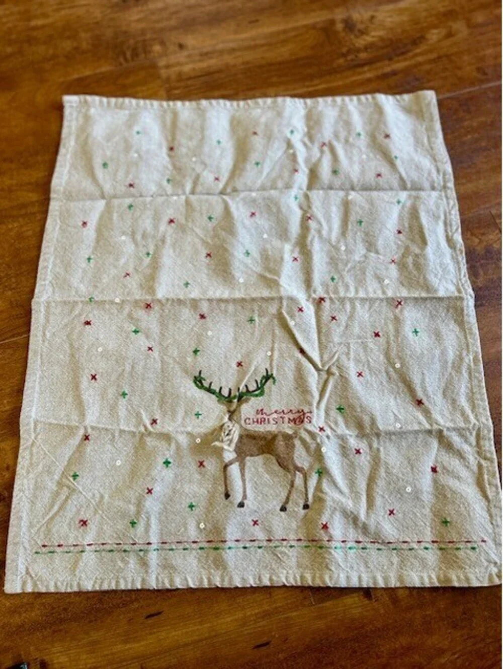 Mud Pie Merry Christmas Reindeer Holiday Kitchen Towel